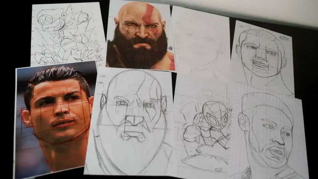 Esboço Imagem do curso Desenhando sem Dom, representando os esboços.