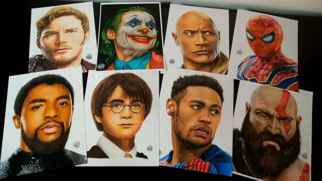 Realismo Imagem do curso Desenhando sem Dom, representando os desenhos completos com realismo.